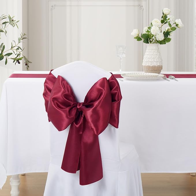 Burgundy Satin Table Runner, 12x108 Inches, 12 Pack | Premium Satin, Smooth - Image 3