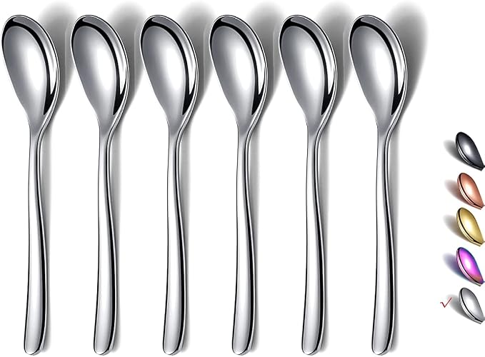 Demitasse Espresso Mini Spoons, 5.5'' Stainless Steel, Dishwasher Safe by HOMQUEN