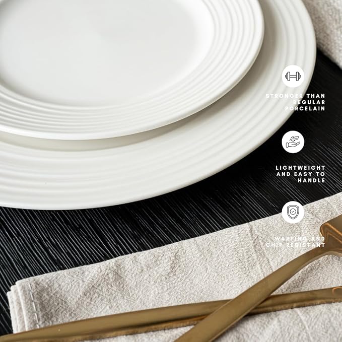 New Bone China 12 Piece Dinnerware Set, Santorini Collection, Daily Use China - Image 3