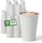 White Paper Cups 16 oz Disposable Coffee Cups, 500 Pack BPA Free Leak Proof Hot Cups,300GSM Thickened Disposable Cups,Unbleached Hot Cold Drink Cups for Everyday Home Office Coffee Bar Party Supplies