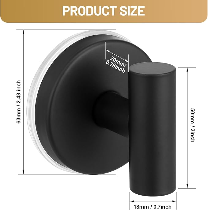 Large Suction Cup Hooks for Shower, Heavy Duty Rust-Resistant No-Drill Towel & - Image 7