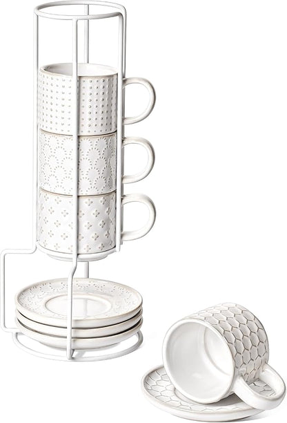 LE TAUCI 4 oz Stackable Espresso Cups by LETAUCI