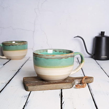Ceramic Jumbo Coffee Mug Set of 2, 23 Oz, Large Mug Soup Bowls - Image 4