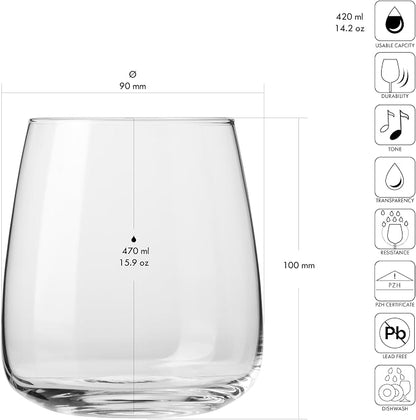 Krosno Glasses for water, juices and other beverages, Elegant design - Image 2