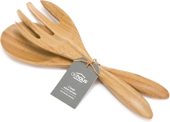 Dehaus® 12" Extra Large Bamboo Salad Servers by Dehaus