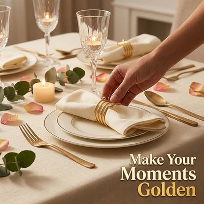 Napkin Ring Set of 8, Metal Serviette Holders - Image 5