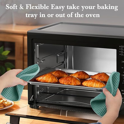 4 Pack Silicone Trivets for Hot Dishes, Dark Green Silicone Hot Pads Trivet for - Image 3