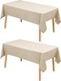 Hiasan 2 Pack Faux Linen Square Tablecloth - Wrinkle and Stain Resistant Washable Table Cloth for Kitchen Dining Room Holiday Table Cover for Party Dinner, Beige, 60 x 60 Inch