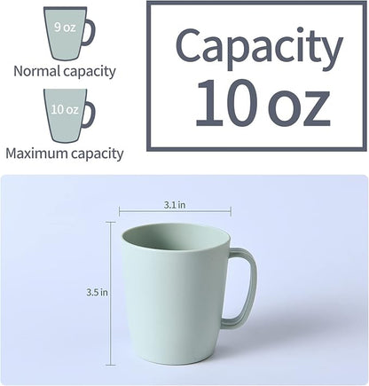 Coffee Mugs Set of 5, 10 Ounce, 3 Basic Colors | Unbreakable Plastic Coffee - Image 2