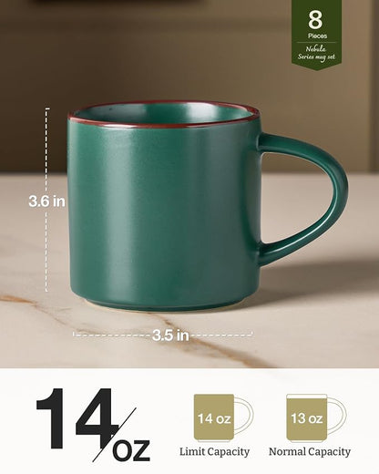 famiware Coffee Mugs Set of 8, Nebula 14oz Coffee Mugs Ceramic Cup Set | - Image 4