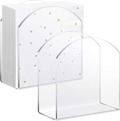 Patelai 2 Pack Crystal Acrylic Clear Napkin Holder by Patelai