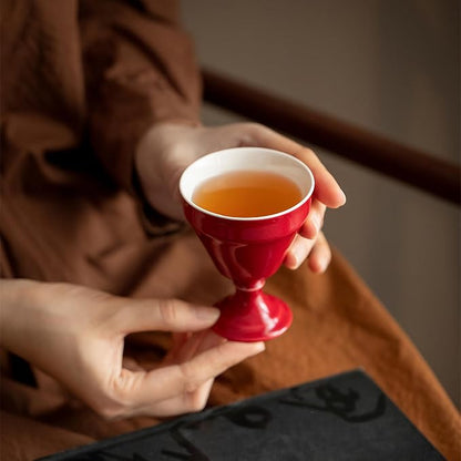 KAMMAK Tea Cup, 3oz Small Tea Cups Set of 2, Ceramic Tea Cups - Image 8