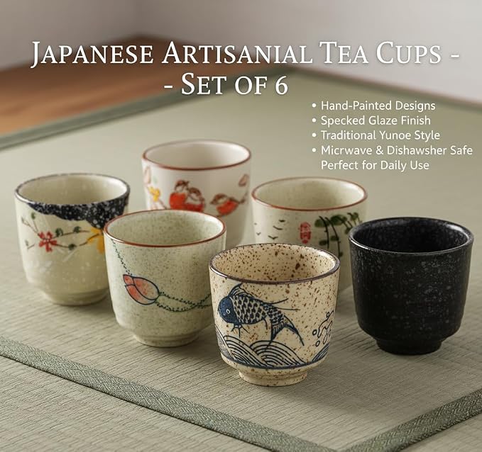DAYUMKOU 6 Pack Japanese Tea Cup No handle - Image 3