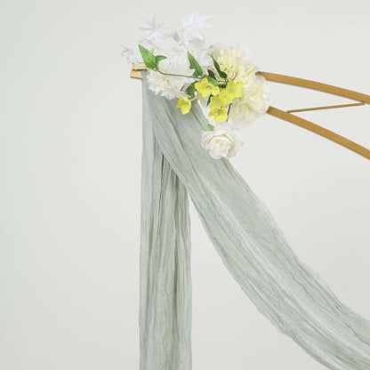 Efavormart 20ft Sage Green Gauze Cheesecloth Wedding Arch Drapery Fabric - Image 9