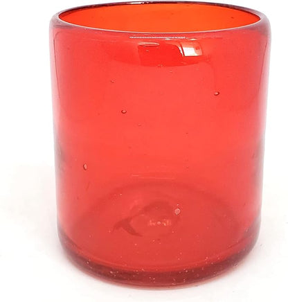 Solid Ruby Red 9 oz Short Tumblers, Recycled Glass, Toxin-Free - Image 7