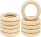 10PCS Natural Wooden Rings for Crafts, Unfinished Wooden Rings for Macrame by HANWER