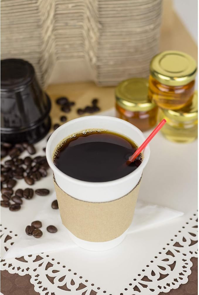 Karat 8oz Paper Hot Coffee Cups Disposable, Leak-Resistant Double Poly-Lined - Image 10
