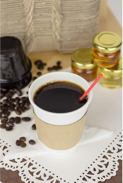 Karat 8oz Paper Hot Coffee Cups Disposable, Leak-Resistant Double Poly-Lined - Image 10