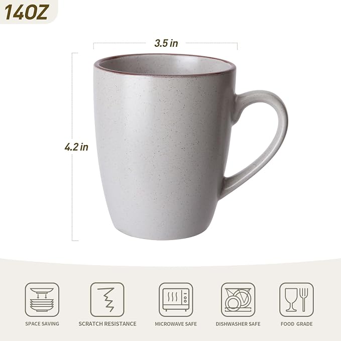 famiware Venus Coffee Mugs for 6, 14 oz Mug Set, Dringking Cup - Image 4