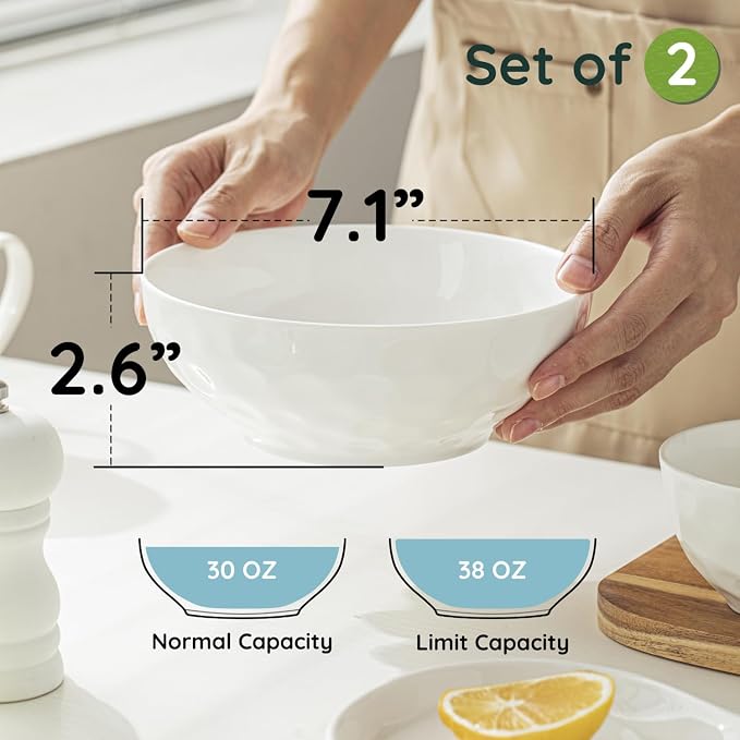 HOMBENE Soup Bowls, 7 Inch Oatmeal Bowls, Kitchen Bowl Set, Microwave and - Image 3