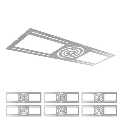 ASD 6 Pack New Construction Mounting Plate with Symmetric Round Hole - 3-4-6" Flat Steel Rough-in Wafer Light Bracket, LED Recessed Lighting Housing