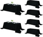 Fokitut 6 Pack Rectangle Tablecloth, 90x156 Inch, Stain Resistant and Wrinkle Polyester Table Cloth, Fabric Table Cover for Kitchen Dining, Wedding, Party, Holiday Dinner-Black