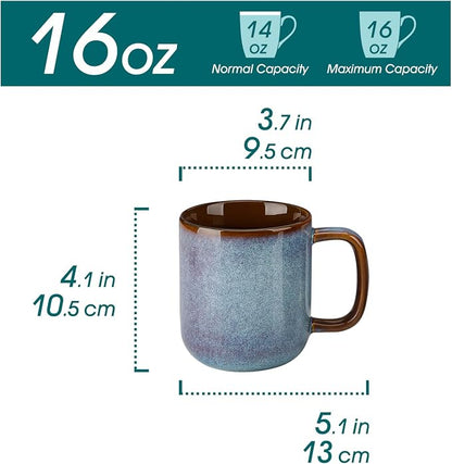 vancasso 16 oz Coffee Mugs Set of 6, Large Ceramic Mug - Image 2