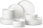 MALACASA 12 Pieces Porcelain Dinnerware Set, Modern White Dish Set by MALACASA