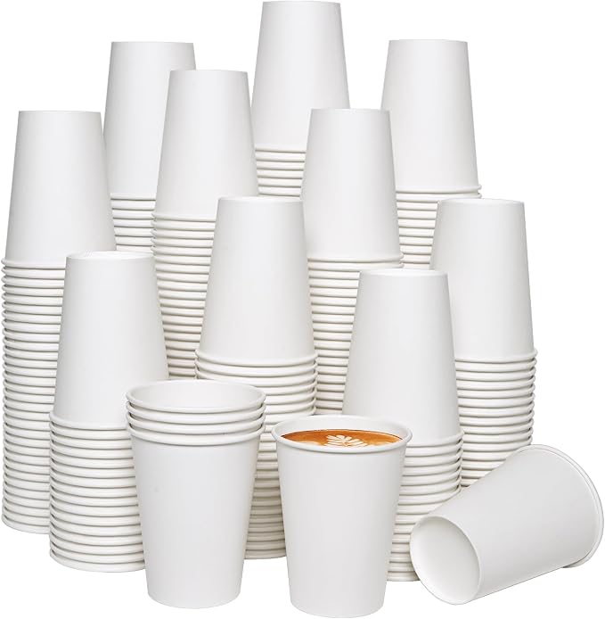 JOLLY CHEF 1000 Pack Disposable Paper Coffee Cups 12 oz | Hot Beverage Paper by JOLLYCHEF