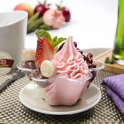 TOFLEN 8 oz Dessert Cups with Spoons, 50 Pack | Clear Plastic, Disposable - Image 6