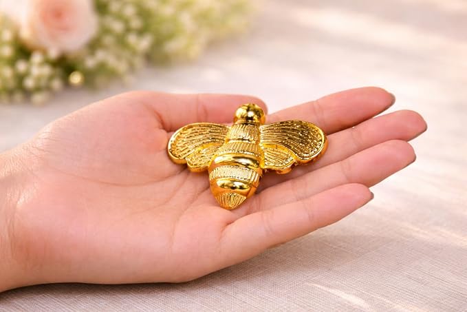 ALPHA Living HOME Bee Napkin Ring Serviette Rings Set of 12 Metal Napkin Ring - Image 3