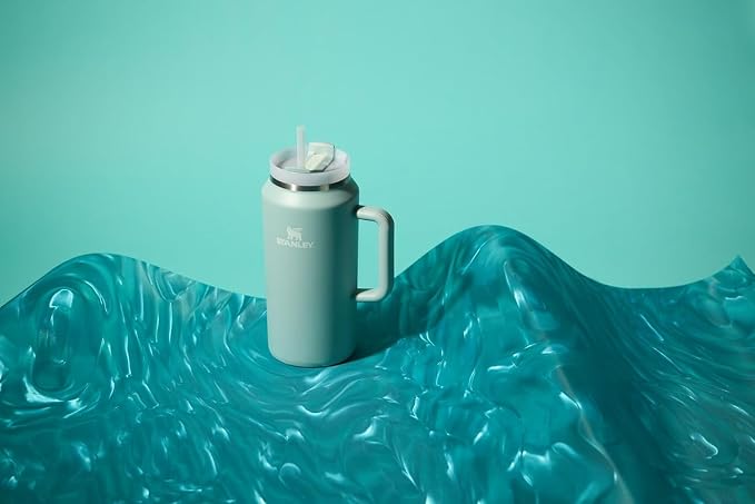 STANLEY Quencher H2.0 Flow State Tumbler, 64 oz, Seafoam | Handle and Straw | - Image 6