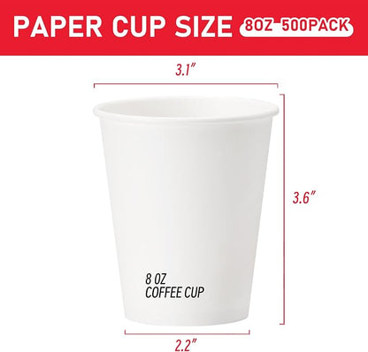 1000 Pack 8 oz Paper Cups, Disposable Coffee Cups, or Juice - Image 5