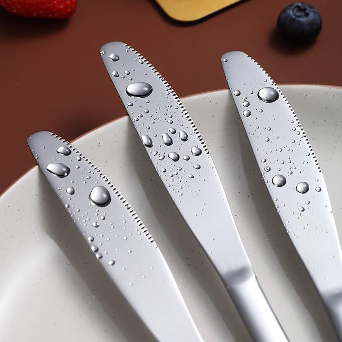 Berglander Dinner Knives Set Of 6, Stainless Steel Shiny Mirror Dinner Knife - Image 7
