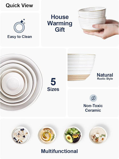 LE TAUCI Small Bowls 10 oz, Ice Cream Bowl, Ceramic Stoneware Bowl, Bowls Set - Image 5