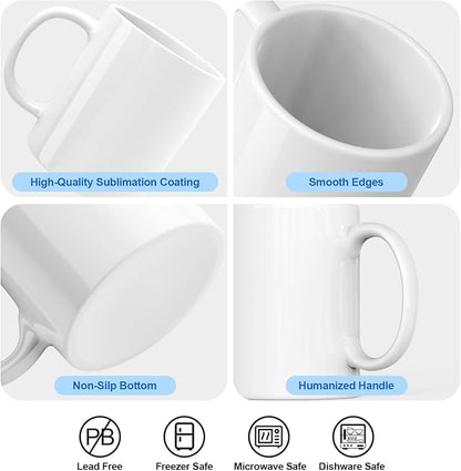 Dmsky Sublimation Coffee Mugs Tazas para Sublimar 11 oz Blank Bulk Coffee Mug - Image 3