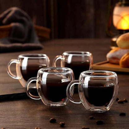 Espresso Cups Set of 2 With Handle, 2.5oz Clear Expresso Shots Cup, Espresso - Image 4