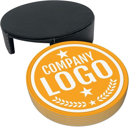 Custom Leather Coasters with Logo - Image 3
