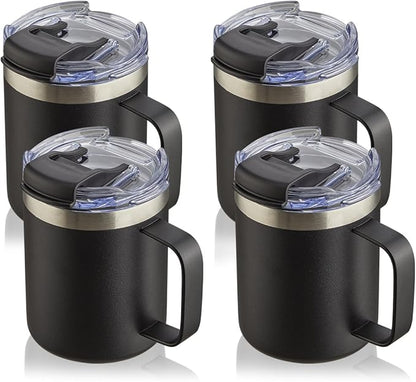12oz Insulated Travel Coffee Mug by ALOUFEA