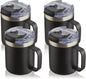 12oz Insulated Travel Coffee Mug by ALOUFEA