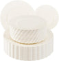 U-QE 100 Piece Ivory Scalloped Plastic Plates for Party - Plastic Plates Disposable Heavy Duty - High End Disposable Plates for Wedding Including 50PCS 9 '' Dinner Plates & 50PCS 6.5 '' Dessert Plates