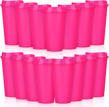 Domensi 15 Pack Reusable Plastic Coffee Cups by Domensi