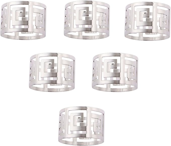 6PCS Hollow Out Napkin Ring Holder by Mtsooning