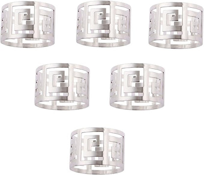 6PCS Hollow Out Napkin Ring Holder by Mtsooning
