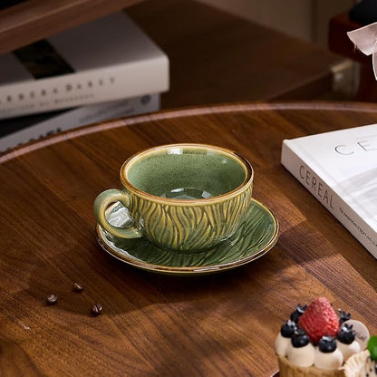 Coffeezone Vintage Design 12 oz Ceramic Latte Art Cappuccino Barista Cup - Image 5