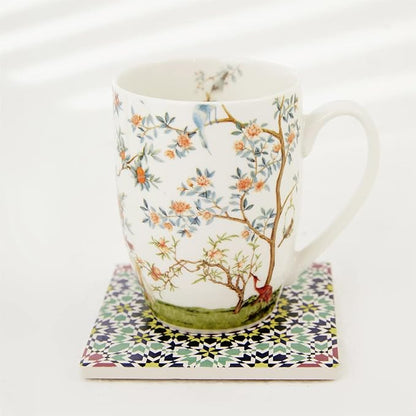 ALYC Fine China Coffee Mug Set – Bird and Branch Flower Teacup Design – 2Pack - Image 5