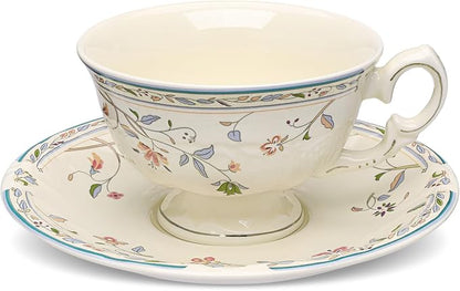 fanquare Vines Floral Tea Cup and Saucer by fanquare