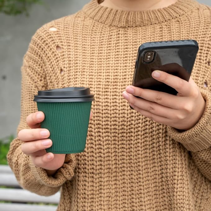 Restaurantware 8 Ounce Double Wall Disposable Coffee Cups, 500 Insulated Forest - Image 8