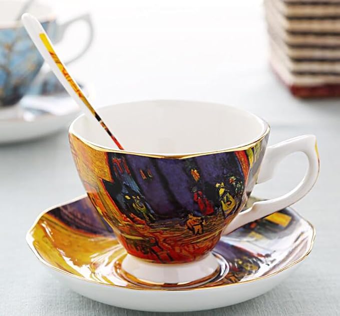 Bone China Cup &Saucer Set, 7oz- Van Gogh's Paintings - Image 3