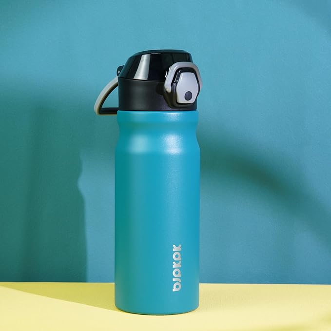 BJPKPK 18 oz Water Bottle with Straw & Handle, Insulated Stainless Flask | Leak - Image 5